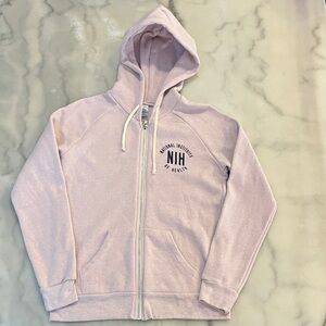 NIH National Institutes of Health Light Pink Cotton Hoodie Zip Up Sweatshirt